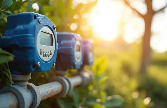 Smart utility meters tracking real-time electricity usage